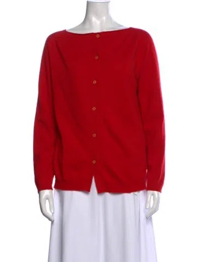 Pre-owned Prada 2015 Wool Button-up Top In Red