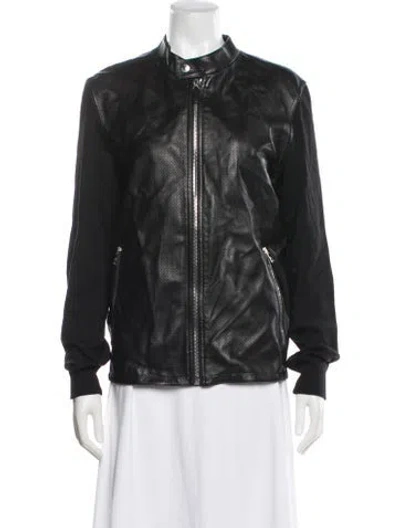 Pre-owned Prada 2015 Wool Moto Jacket In Black
