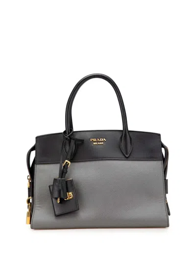 Pre-owned Prada 2016-2025 Saffiano And City Calf Esplanade Bag Satchel