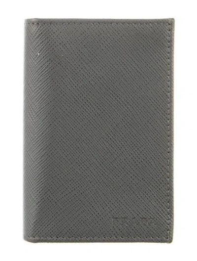 Pre-owned Prada 2016 Bifold Wallet In Grey