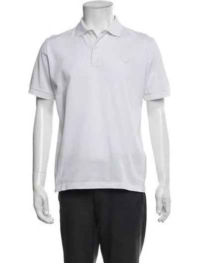 Pre-owned Prada 2016 Collar Polo Shirt In White
