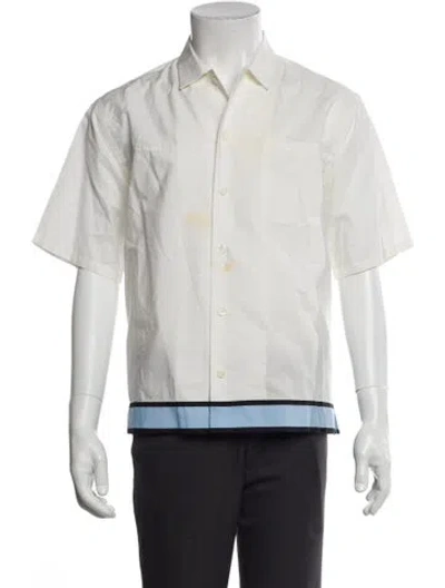 Pre-owned Prada 2016 Colorblock Pattern Shirt In White