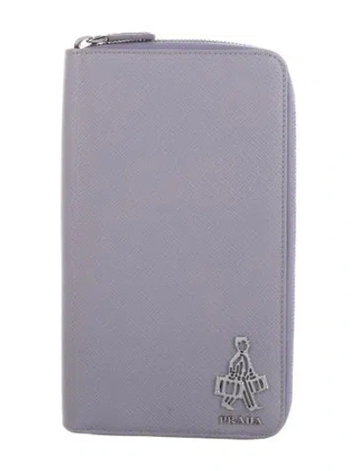 Pre-owned Prada 2016 Continental Wallet In Purple