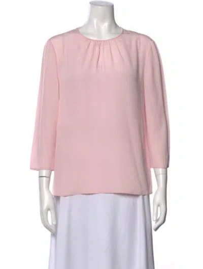 Pre-owned Prada 2016 Crew Neck Blouse In Pink