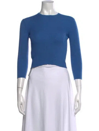 Pre-owned Prada 2016 Crew Neck Crop Top In Blue