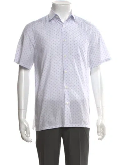 Pre-owned Prada 2016 Enameled Metal Triangle Shirt In White