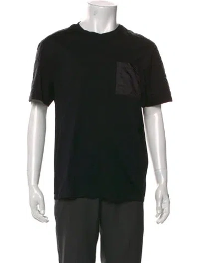 Pre-owned Prada 2016 Enameled Metal Triangle T-shirt In Black