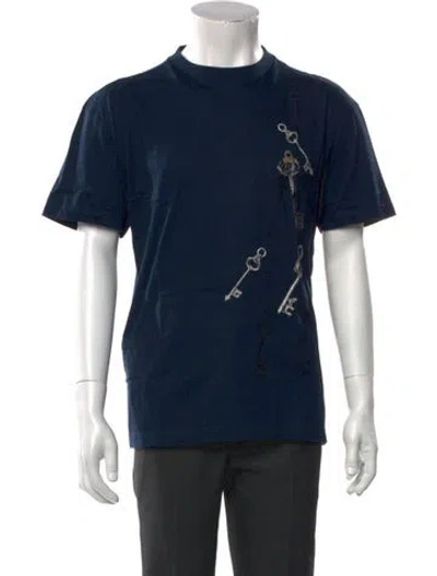 Pre-owned Prada 2016 Graphic Print T-shirt In Blue
