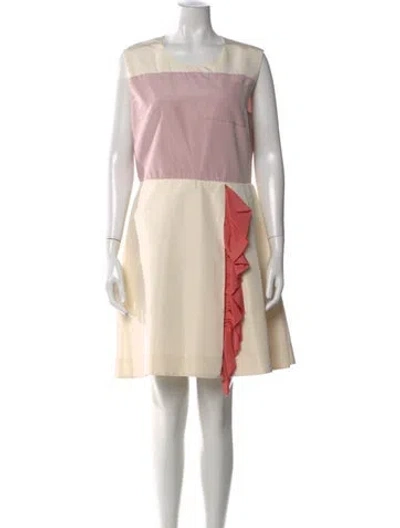 Pre-owned Prada 2016 Knee-length Dress In Neutral