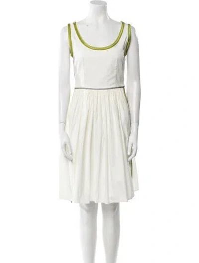 Pre-owned Prada 2016 Knee-length Dress In White