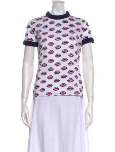 Pre-owned Prada 2016 Lip T-shirt In White