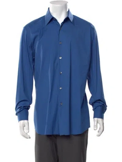 Pre-owned Prada 2016 Long Sleeve Dress Shirt In Blue
