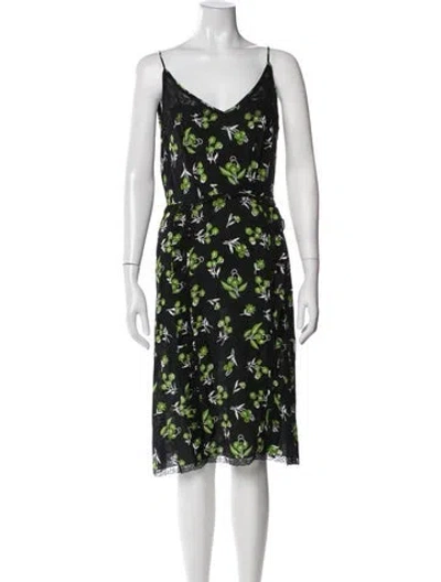 Pre-owned Prada 2016 Midi Length Dress In Black