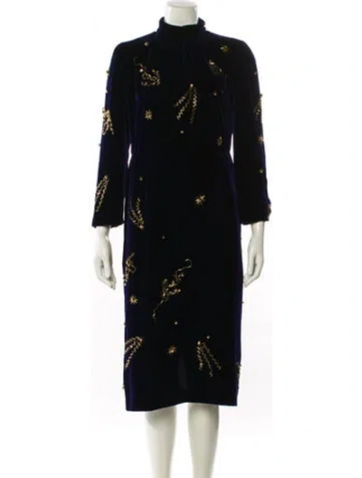 Pre-owned Prada 2016 Midi Length Dress In Blue