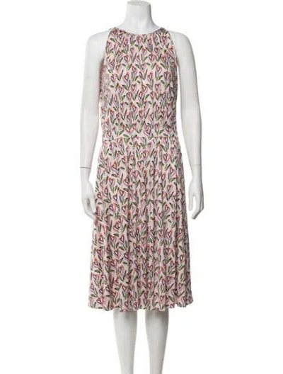 Pre-owned Prada 2016 Midi Length Dress In Pink