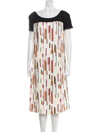 Pre-owned Prada 2016 Midi Length Dress In White