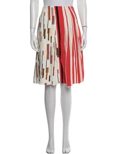 Pre-owned Prada 2016 Midi Length Skirt In Neutrals/yellow