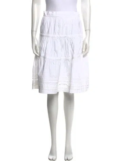 Pre-owned Prada 2016 Midi Length Skirt In White