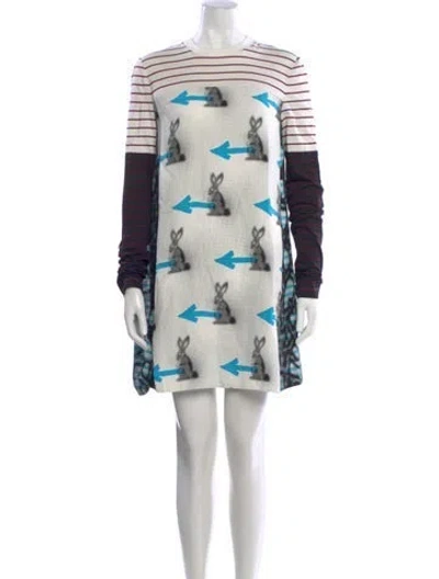 Pre-owned Prada 2016 Mini Dress In Blue/white