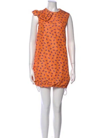Pre-owned Prada 2016 Mini Dress In Orange
