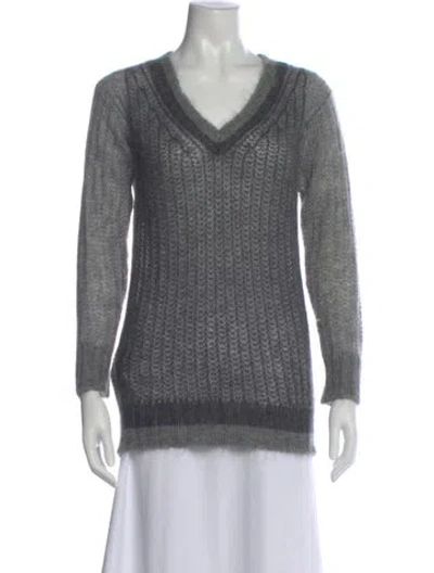 Pre-owned Prada 2016 Mohair Sweater In Gray