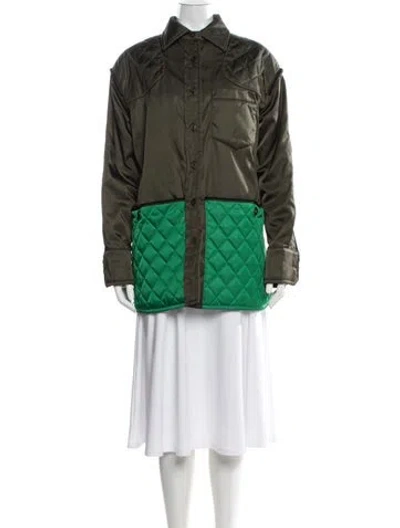 Pre-owned Prada 2016 Nylon Coat In Green