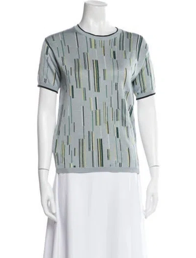 Pre-owned Prada 2016 Printed Top In Blue