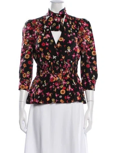 Pre-owned Prada 2016 Silk Blouse In Black