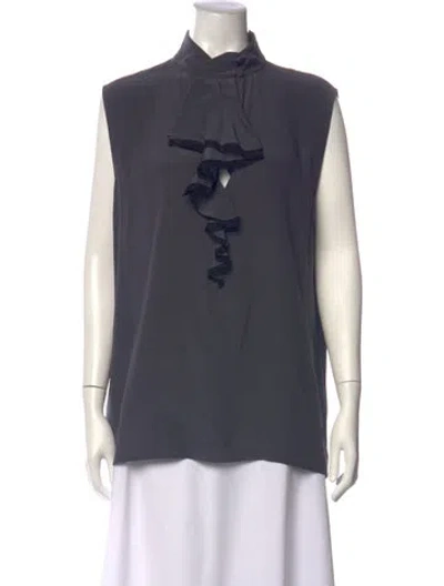 Pre-owned Prada 2016 Silk Blouse In Black