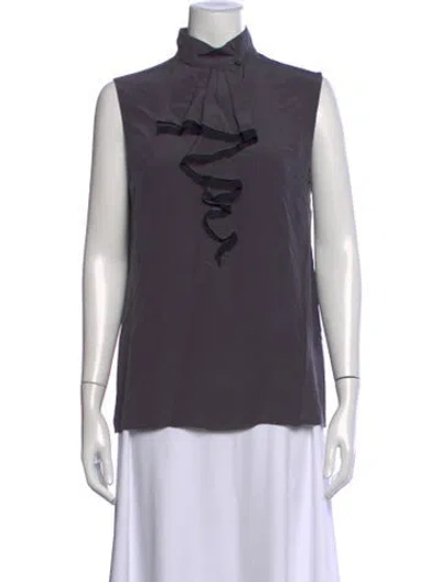 Pre-owned Prada 2016 Silk Blouse In Grey