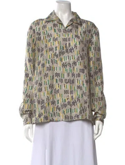 Pre-owned Prada 2016 Silk Blouse In Grey