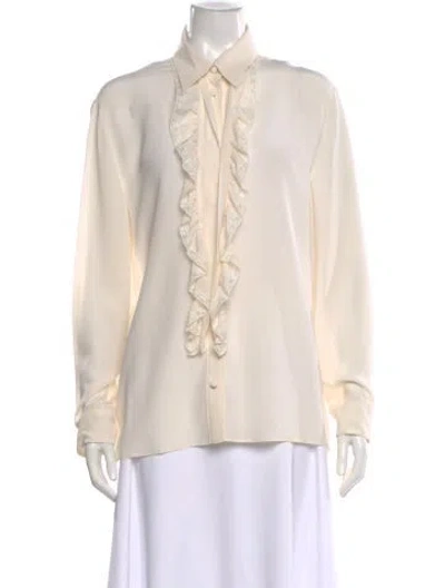 Pre-owned Prada 2016 Silk Blouse In Neutral
