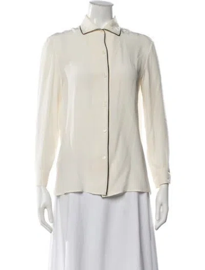 Pre-owned Prada 2016 Silk Blouse In Neutrals
