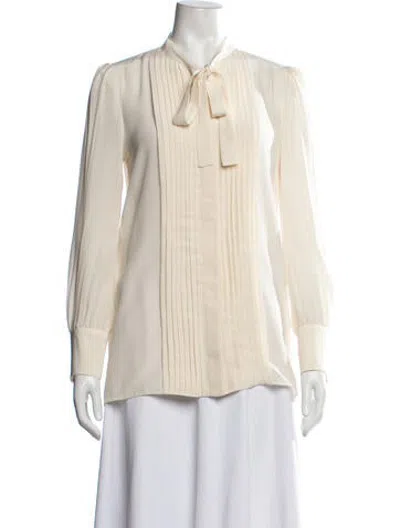 Pre-owned Prada 2016 Silk Blouse In Neutrals