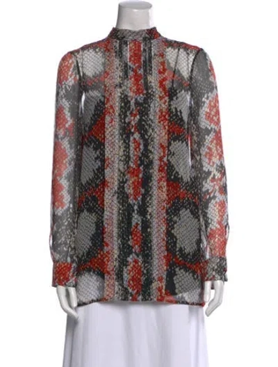 Pre-owned Prada 2016 Silk Blouse In Red