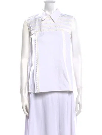 Pre-owned Prada 2016 Sleeveless Top In White