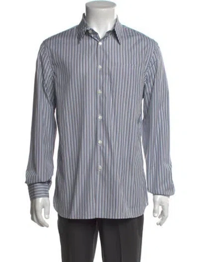 Pre-owned Prada 2016 Striped Dress Shirt In Blue
