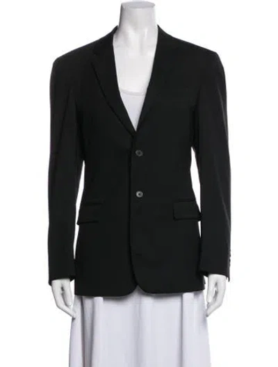 Pre-owned Prada 2016 Virgin Wool Blazer In Black