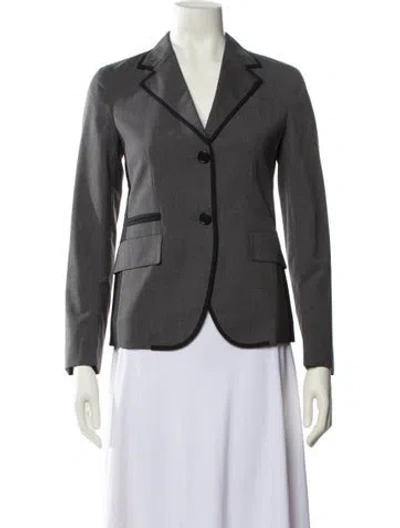 Pre-owned Prada 2016 Virgin Wool Blazer In Gray