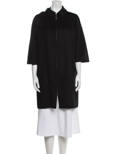 Pre-owned Prada 2016 Virgin Wool Coat In Black