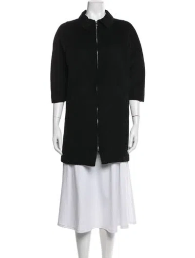 Pre-owned Prada 2016 Virgin Wool Coat In Black