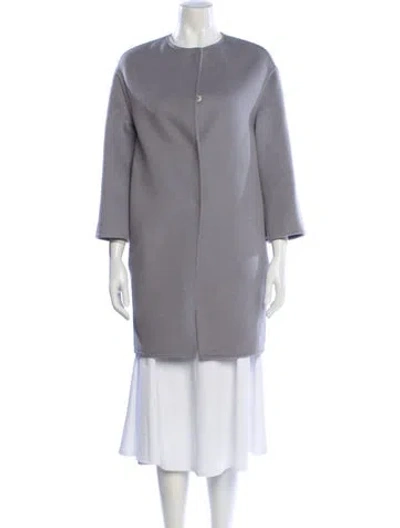Pre-owned Prada 2016 Virgin Wool Coat In Gray