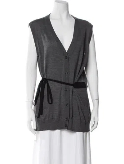 Pre-owned Prada 2016 Virgin Wool Sweater In Gray