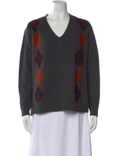 Pre-owned Prada 2016 Virgin Wool Sweater In Gray
