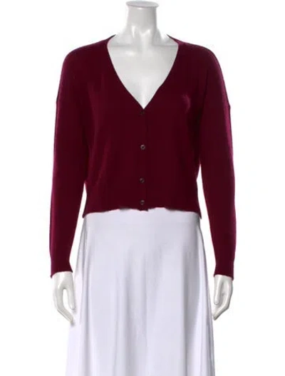 Pre-owned Prada 2016 V-neck Sweater In Burgundy