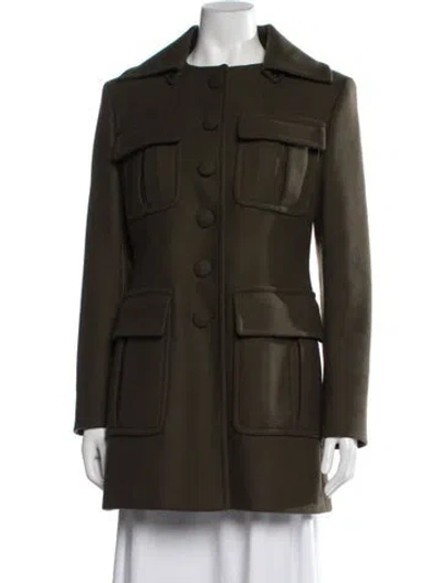 Pre-owned Prada 2016 Wool Coat In Green
