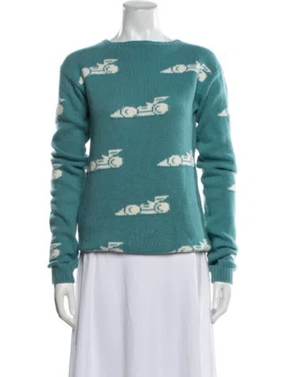 Pre-owned Prada 2016 Wool Sweater In Blue