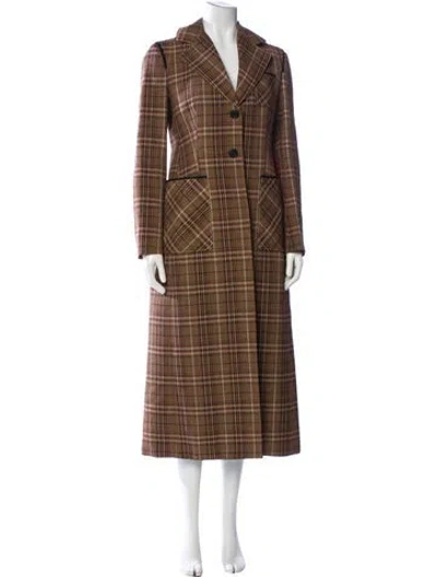 Pre-owned Prada 2016 Wool Trench Coat In Brown
