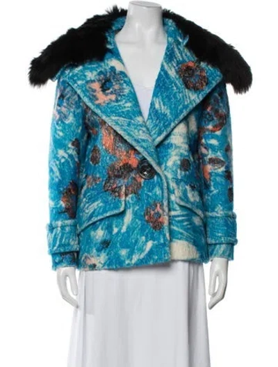 Pre-owned Prada 2017 Alpaca Jacket In Blue