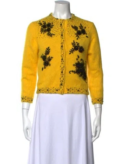 Pre-owned Prada 2017 Angora Sweater W/ Tags In Yellow